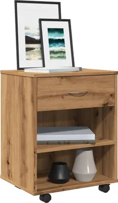 Produktbild von "2026 Promotion" Mehrzweckschrank, Flurschrank Rollcontainer Artisan-Eiche 46x36x59 cm Holzwerkstoff - Kommoden CC31692