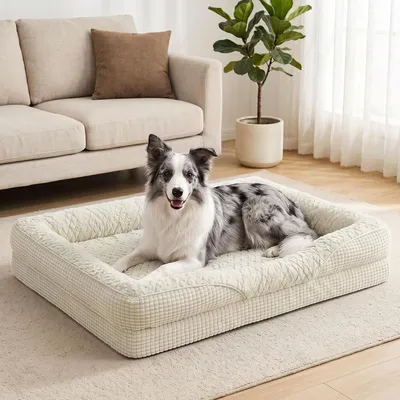 Produktbild von Hundebett Hundekorb Hundesofa - Orthopädisch - Memory-Schaum - 89 x 64 x 18 cm - Wasserdicht - Waschbar - Abnehmbarer Bezug