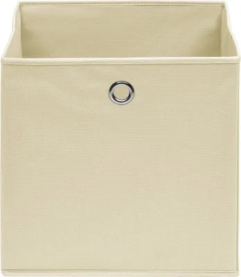 A plain, empty storage cube.