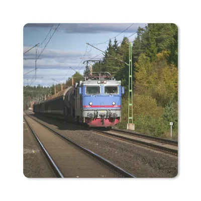 Produktbild von MuchoWow® Mauspad Mousepad Ein Zug auf einer Eisenbahnstrecke 20x20 cm - Mousepads - Maus Mat - Pad - Mausunterlage - Desk Mat - Bureauartikeln