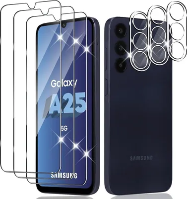 Image de Film de protection Samsung Galaxy A25 5G verre blindé 3 pièces anti-rayures film en verre 9H HD film d'écran