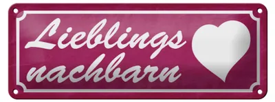 Produktbild von Blechschild Spruch 27x10cm Lieblingsnachbarn Herz Dekoration