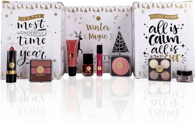 Produktbild von Accentra Beauty Adventskalender für Frauen mit 24 Make-up, Kosmetik und Accessoires Produkten für eine abwechslungsreiche und stylische Adventszeit