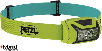 Produktbild von Petzl Actik, Stirnband-Taschenlampe, Gelb, Tasten, Akkustand, IPX4, LED