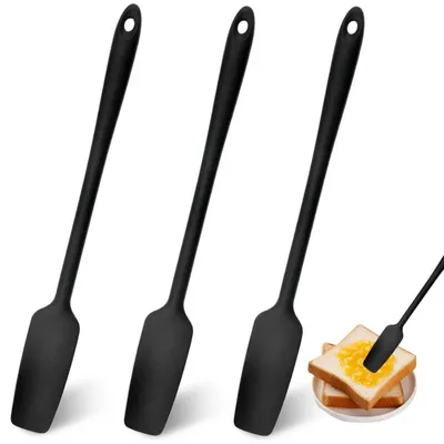 Produktbild von Teigschaber Silikon 3 Stück 28,5 cm Schmal Hitzebeständig Lang Antihaft