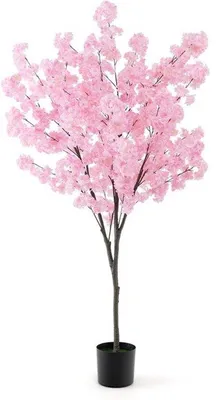 Produktbild von Künstlicher Kirschblütenbaum, 190 cm - Rosa Sakura-Blütenbaum im Topf - Frühlingsdekoration