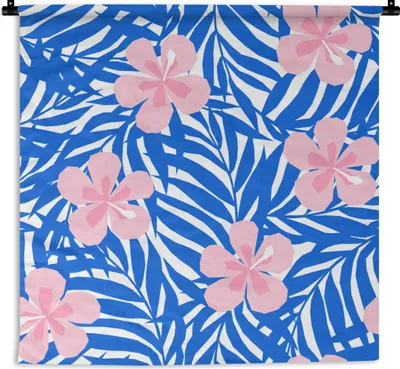 Produktbild von MuchoWow® Wandteppich Wandbehang Hawaii - Blüte - Tropisch - Muster 90x90 cm Tapisserie Dekoration Wandtuch - Wandaufhänger