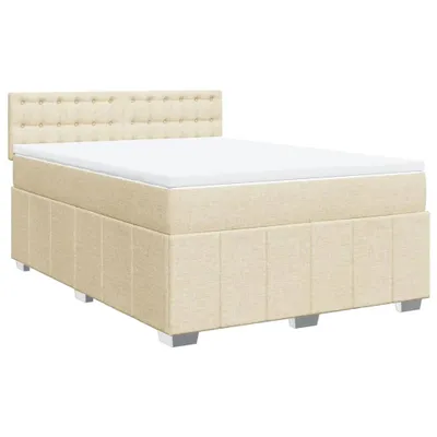 Produktbild von Boxspringbett mit Matratze Creme 140x190 cm Stoff
