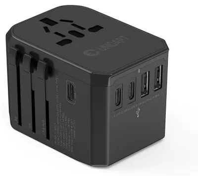 Productafbeelding van Universele Reisadapter met 3 USB C en 2 USB A, Zwart