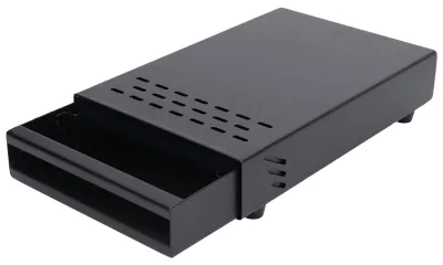 Kaffeeklopfbox Edelstahl 18x28x5 cm schwarz mit Klopfstab