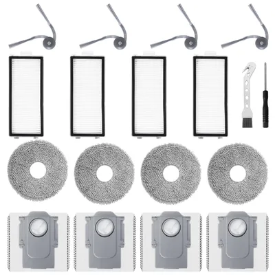 Ersatzteilset für Roborock Saros Z70, 4 Filter, 4 Mopps, 4 Bürsten
