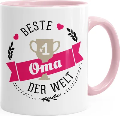 Produktbild von Kaffee-Tasse beste Oma der Welt Geschenk für Oma MoonWorks® rosa unisize
