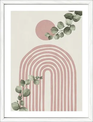 Produktbild von Gerahmtes Bild Abstract Shapes And Leaves I 33x43 cm