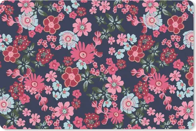 Produktbild von MuchoWow® Mauspad Mousepad Blumen - Flora - Rosa - Muster 27x18 cm - Mousepads - Maus Mat - Pad - Mausunterlage - Büroartikel - Desk Matten