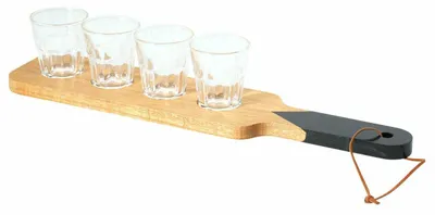 Image de HOWHOMELY | Verres à shot - Plateau de service - Lot de 5 - Lot de verres à schnaps - Pour la cuisine - Fête - Pratique