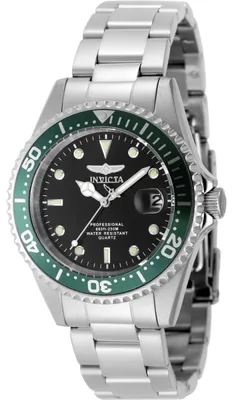 Obrázek produktu pro Invicta Pro Diver 48725 Pánské Hodinky - Quartz Hnutí - Nerezová Ocel s Černým Ciferníkem - 37 mm