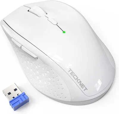Produktbild von 4800 DPI 2.4G Funkmaus mit USB Empfänger, 30 Monate Batterielaufzeit, Optical Tracking, Wireless Maus mit 6 Tasten für PC Laptop Windows MacBook Linux