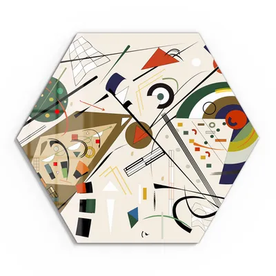 Produktbild von DEQORI Glasbild Echtglas 55x48 cm 'Expressionistische Formen' Wandbild Bild modern Deko
