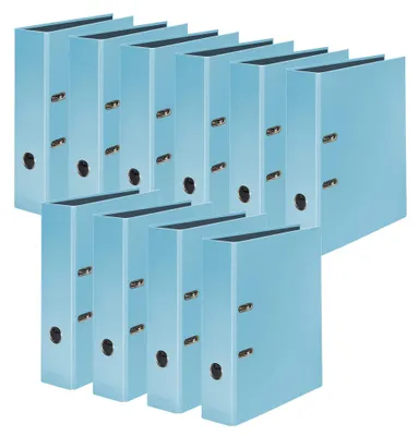 Produktbild von FALKEN 10x PastellColor-Ordner 8 cm breit DIN A4 Himmel-Blau