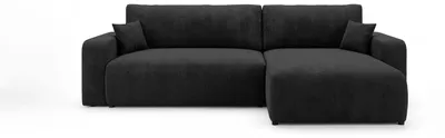 Produktbild von CORNERO Ecksofa mit schlaffunktion BERLIN rechts schwarz Cord Poso 135 - Schlaffunktion, Bettkasten