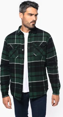 Produktbild von Kariban Karo-Hemdjacke mit Sherpa-Futter