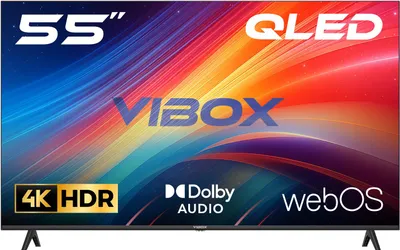 Produktbild von Vibox 55-Zoll 4K UHD QLED Smart TV | WebOS | 3x HDMI, 2x USB | Wandmontage kompatibel | Gestenfernbedienung mit Streaming-Steuerung