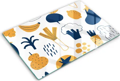 Produktbild von Abdeckung Glas - Küchenabdeckung - 80x52 cm - Abdeckplatte -Lebensmittelillustration