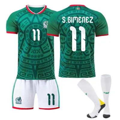 Obrázok produktu pre #11 S.GIMEnEZ Dres Mexika pre domácich hráčov na Majstrovstvách sveta vo futbale 2026 pre deti aj dospelých Veľkosť:26