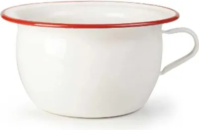 Zdjęcie produktu dla Nocnik emaliowany biało-czerwony 24 cm