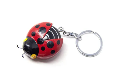 Image de Porte-clés en bois - Coccinelle