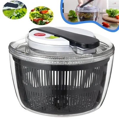 Produktbild von Salatschleuder, Große Salatschleuder zum Trocknen und Waschen von Salat, Obst und Gemüse