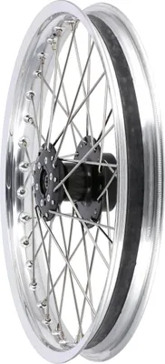 Zdjęcie produktu dla Kolo szprychowe 1.6 x 17" do hamulca tarczowego, piasta czarna, aluminiowa obrecz polerowana, anodowane + szprychy ze stali nierdzewnej - Simson S53,