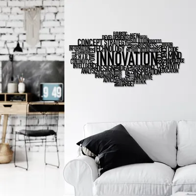Produktbild von Wallity, Innovation, Dekoratives Wandaccessoire aus Metall, Schwarz, 100 % METALL, 86 x 41 cm