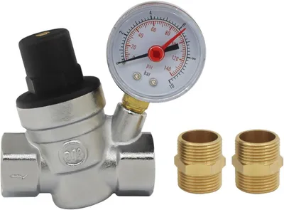 Produktbild von Wasserdruckminderer Messing mit Druckmesser, 1/2 3/4 Zoll, für Wasserleitungen