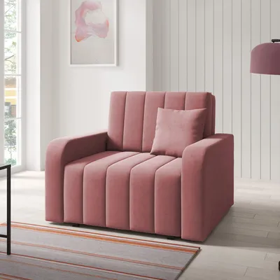 Produktbild von Sofasessel BOSTON I mit Ziernähten, 1-Sitzer Schlafsofa, Jugendsofa mit Schlaffunktion, ausziehbare Couch mit Bettkasten - Kronos 29