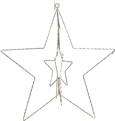 Produktbild von LED-Weihnachtsstern - 60 x 60 cm - Silbergrau - Metall - Kunststoff - outdoorgeeignet