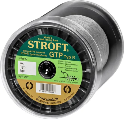 Produktbild von Schnur STROFT GTP Typ R Geflochtene 1000m hellgrau R10-0,450mm-36kg