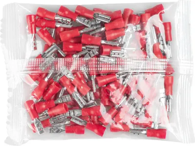 Zdjęcie produktu dla Vayox Zestaw 100 szt. Gniazdo płaskie izolowane żeńskie 0.5-1.5mm2 2.8mm czerwone