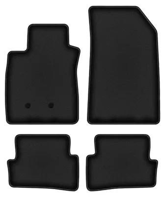 Obrázek produktu pro Velurové autokoberce pro: Renault Clio III 2005-2012 (kombi/hatchback) – sada 4 ks, černé, na míru – Wielganizator DURBAN