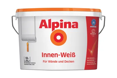 Produktbild von Alpina Innenweiß Wandfarbe weiß matt 10 L