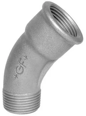 Productafbeelding van Georg Fischer boog 45°, figuur 40, 1 inch, verzinkt, 1 stuk.
