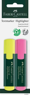 Immagine prodotto di Faber-Castell 254892, pennarelli fluorescenti Textliner 48, confezione blister, 2 pezzi, giallo/rosa