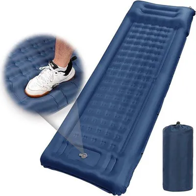 Produktbild von Ultraleichtes Outdoor-Luftbett, blau, wasserdicht, mit Fußpumpe