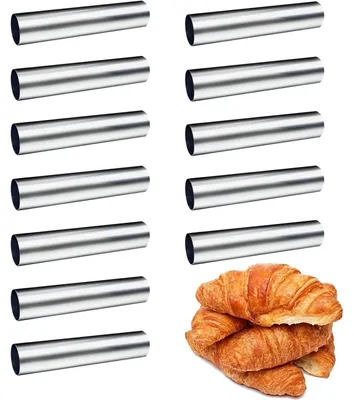 Productafbeelding van Cannoli-vorm set, 12 stuks, roestvrij staal, buisjes, 125x25 mm