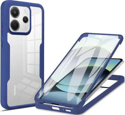 Produktbild von Schutzhülle für Xiaomi Redmi Note 14 4G, Eingebautem Displayschutz 360 Grad Komplettschutz Handyhülle Blau