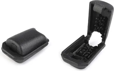 Produktbild von 10 Kordelendstück Kordelstopper, schwarz, für 3-4mm starke Kordeln