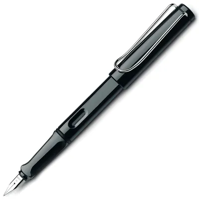 Zdjęcie produktu dla Pióro wieczne na naboje LAMY safari czarne wysoki połysk M (średnie)