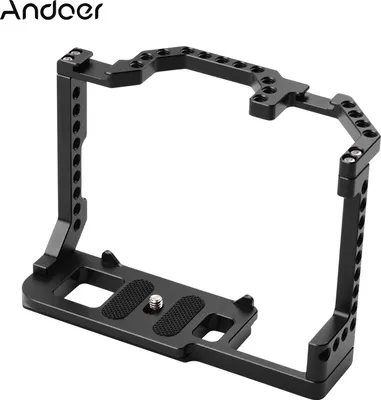 Obrázek produktu pro Andoer Camera Cage Hliníková slitina s dvojitým 1/4" šroubem pro uchycení na studenou patku Kompatibilní s digitální zrcadlovkou Canon EOS 90D / 80D / 70D