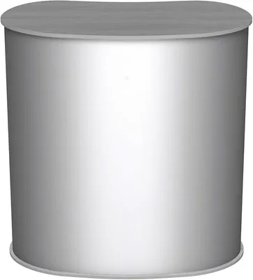 Produktbild von Lamellen Counter | ? Lamellentheke | ? Messetheke | ? Promotiontheke | ? Verkaufstheke von (Silbergrau, Oval)