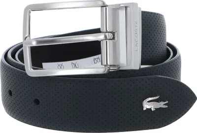 Produktbild von LACOSTE Leder Gürtel Elegance Punch Plain Leather Belt W130 Camouflage / Clay-Navy Blue-Archipelago schwarz dunkelgrün